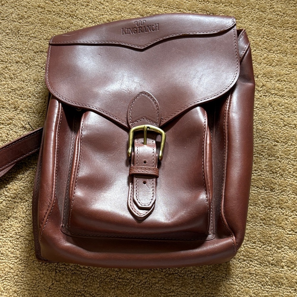King Ranch Men's Leather Messenger Bag - Rich Brown